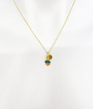 Gold Jellyfish Necklace, Initial Charm, Ocean Jewelry