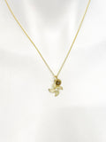 Pinwheel Necklace, Gold Beautiful Pinwheel Necklace, Creamy White, Windmill Toy, Birthday Gift, N5171A