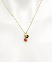Tulip Necklace, Gold Beautiful Red Tulip Necklace Birthday Gifts, Personalized Gifts, N5172