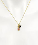 Tulip Necklace, Gold Beautiful Red Tulip Necklace Birthday Gifts, Personalized Gifts, N5172
