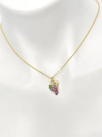 Grape Necklace, Gold Beautiful Purple Grape Necklace, Foodie Gift, Birthday Gift, N5173