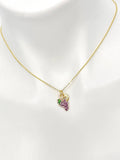 Grape Necklace, Gold Beautiful Purple Grape Necklace, Foodie Gift, Birthday Gift, N5173