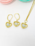 Jadeite Necklace, Jadeite Earrings, Heart Jade, Natural Jadeite, Gemstone Jewelry, N5177