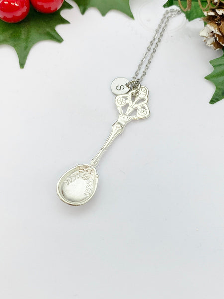 Large Silver Kitchen Utensil Spoon Necklace Personalized Gifts, N5145A