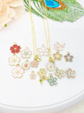 Japanese Cherry Blossom Necklace, Real Press Flower, Gold Sakura Necklace, Japanese Girlfriends Gift, N5158A