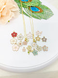 Japanese Cherry Blossom Necklace, Real Press Flower, Gold Sakura Necklace, Japanese Girlfriends Gift, N5158A
