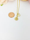 Gold Sun With Bell Necklace Personalized Gifts, N5184