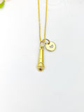 Gold Microphone Necklace Personalized Gifts, N5189
