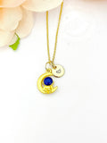 Gold Astronaut on The Moon Necklace Personalized Gifts, N5191
