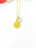 Gold Rose Flower Necklace Birthday Gifts, Personalized Gifts, N5198