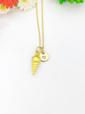Gold Ice Cream Cone Necklace Birthday Gifts, Personalized Gifts, N5200