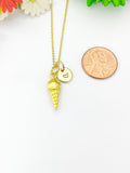 Gold Ice Cream Cone Necklace Birthday Gifts, N5200A