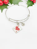 Ace of Heart Bracelet or Necklace, Poker Gifts, N31A