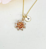 Lotus Necklace Gold or Silver Necklace Mother's Day Gifts, Personalized Gifts, N2185A