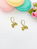 Gold Comedy Tragedy Drama Earrings N124A