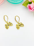 Gold Comedy Tragedy Drama Earrings N124A