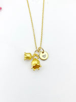 Gold Lily of the Vally Necklace, Bell Flower, Birthday Gifts, Personalized Gifts, N5213