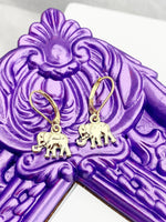 Gold Elephant Earrings Hypoallergenic Earrings, Birthday Gift, N5221