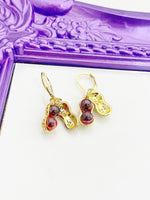 Gold Peanut Earrings Birthday Gift, NL429