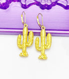 Gold Cactus Earrings Birthday Gift, N2745A