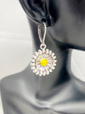 Silver Daisy Earrings Birthday Gift, N984A