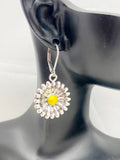 Silver Daisy Earrings Birthday Gift, N984A