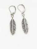 Silver Feather Earrings, Birthday Gift, N947AA