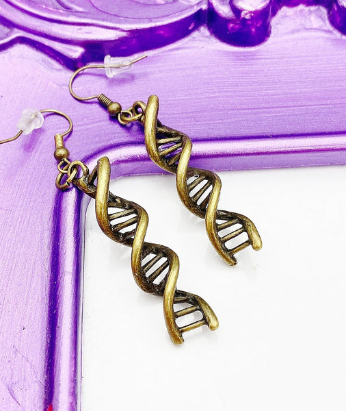 Bronze DNA Earrings Halloween Earrings, Birthday Gift, N938A