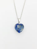 Natural Sodalite Heart Pendants Necklace Natural Gemstone Jewelry, Birthday Gifts, Personalized Customized Gifts, N5243