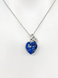 Natural Sodalite Heart Pendants Necklace Natural Gemstone Jewelry, Birthday Gifts, Personalized Customized Gifts, N5243
