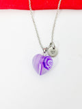 Natural Agate Heart Pendants Necklace Natural Gemstone Jewelry, Birthday Gifts, Personalized Customized Gifts, N5245