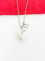 Natural Howlite Heart Pendants Necklace Gemstone Jewelry, Birthday Gifts, Personalized Customized Gifts, N5249