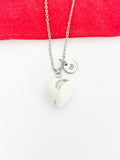 Natural Howlite Heart Pendants Necklace Gemstone Jewelry, Birthday Gifts, Personalized Customized Gifts, N5249