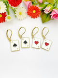 Black Ace of Spades Earrings Ace of Heart Earrings, Birthday Gift, N3214B