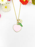 Gold Peach Charm Necklace Birthday Gifts, Personalized Customized Gifts, N5253