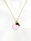 Gold Peach Charm Necklace Birthday Gifts, Personalized Customized Gifts, N5253