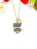 Gold Noodle Stall Charm Necklace Birthday Gifts, Personalized Customized Gifts, N5255