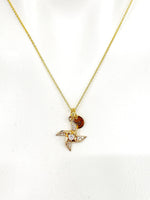 Gold Pinwheel Charm Necklace Birthday Gifts, Personalized Customized Gifts, N5260