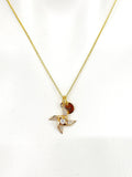 Gold Pinwheel Charm Necklace Birthday Gifts, Personalized Customized Gifts, N5260