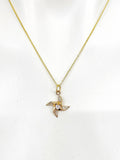 Gold Pinwheel Charm Necklace Birthday Gifts, Personalized Customized Gifts, N5260