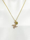 Gold Pinwheel Charm Necklace Birthday Gifts, Personalized Customized Gifts, N5260