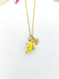 Gold Banana Charm Necklace Fruits Foodie Jewelry Gift, Birthday Gifts, Personalized Customized Gifts, N5264