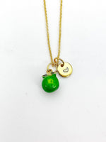 Gold Green Lemon Lime Charm Necklace Fruits Foodie Jewelry Gift, Birthday Gifts, Personalized Customized Gifts, N5266