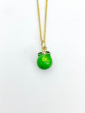 Gold Green Lemon Lime Charm Necklace Fruits Foodie Jewelry Gift, Birthday Gifts, Personalized Customized Gifts, N5266