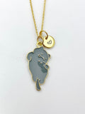 Gold Cute Black Cat Charm Necklace Personalized Customized Gifts, N5271