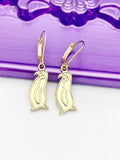 Gold Penguin Earrings Birthday Gift, N4858A