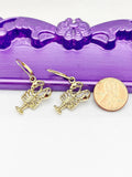 Gold Lobster Earrings Birthday Gift, N4860A