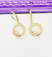 Gold Dolphin Earrings Hypoallergenic Earrings, Birthday Gift, N5218