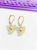 Gold Elephant Earrings Birthday Gift, N5219