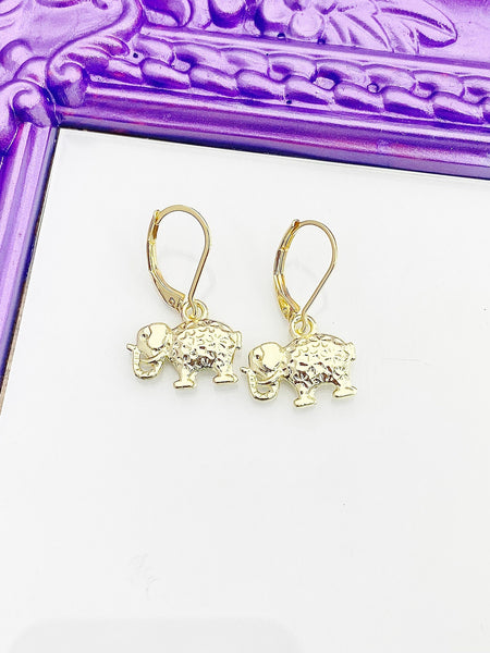 Gold Elephant Earrings Birthday Gift, N5220